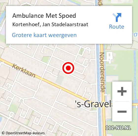 Locatie op kaart van de 112 melding: Ambulance Met Spoed Naar Kortenhoef, Jan Stadelaarstraat op 18 april 2015 11:38