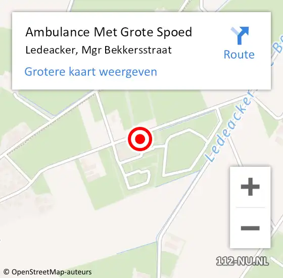 Locatie op kaart van de 112 melding: Ambulance Met Grote Spoed Naar Ledeacker, Mgr Bekkersstraat op 18 april 2015 11:55