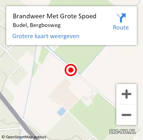 Locatie op kaart van de 112 melding: Brandweer Met Grote Spoed Naar Budel, Bergbosweg op 18 april 2015 14:47