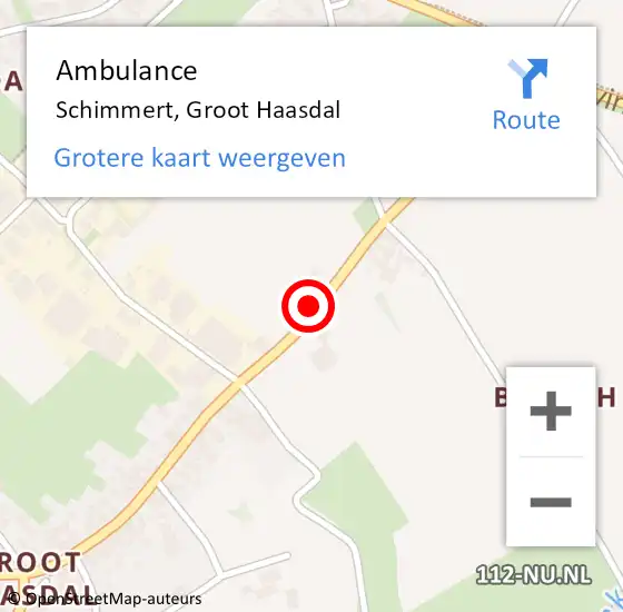 Locatie op kaart van de 112 melding: Ambulance Schimmert, Groot Haasdal op 5 november 2013 12:48