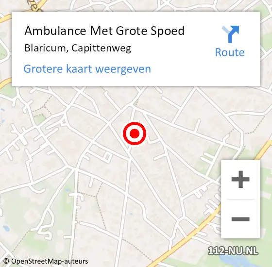 Locatie op kaart van de 112 melding: Ambulance Met Grote Spoed Naar Blaricum, Capittenweg op 18 april 2015 16:51