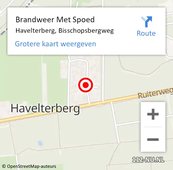 Locatie op kaart van de 112 melding: Brandweer Met Spoed Naar Havelterberg, Bisschopsbergweg op 18 april 2015 17:03