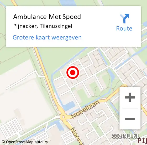 Locatie op kaart van de 112 melding: Ambulance Met Spoed Naar Pijnacker, Tilanussingel op 18 april 2015 17:57