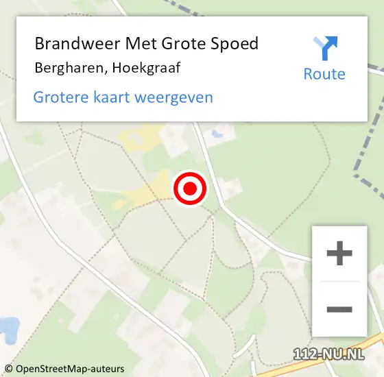 Locatie op kaart van de 112 melding: Brandweer Met Grote Spoed Naar Bergharen, Hoekgraaf op 18 april 2015 19:03