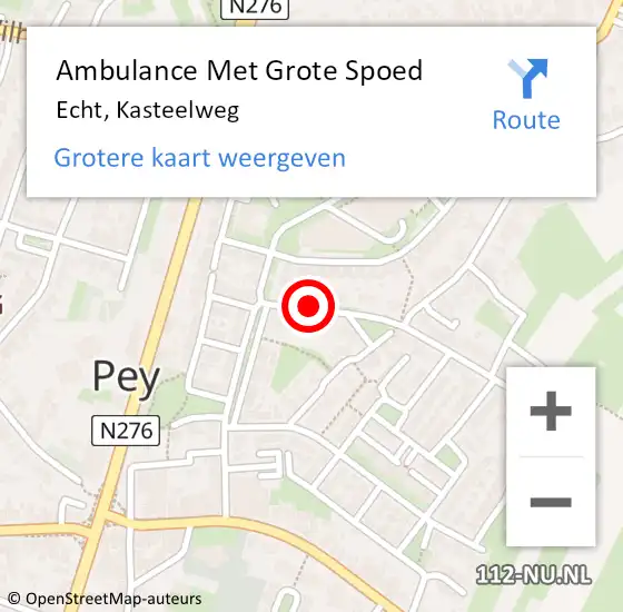 Locatie op kaart van de 112 melding: Ambulance Met Grote Spoed Naar Echt, Kasteelweg op 18 april 2015 19:14