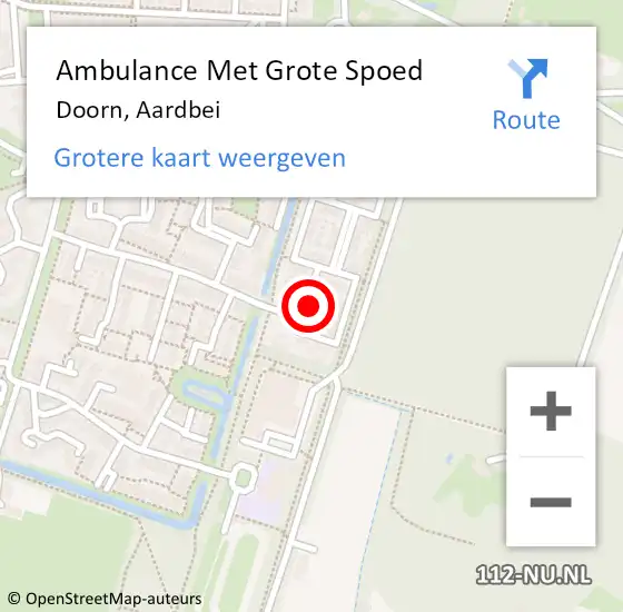 Locatie op kaart van de 112 melding: Ambulance Met Grote Spoed Naar Doorn, Aardbei op 18 april 2015 21:11