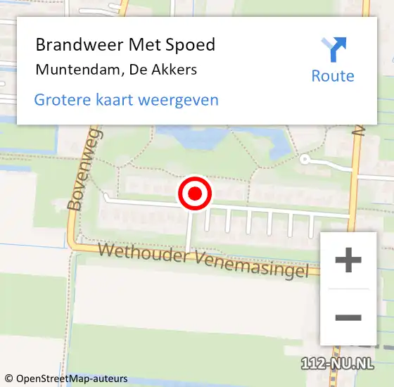 Locatie op kaart van de 112 melding: Brandweer Met Spoed Naar Muntendam, De Akkers op 18 april 2015 23:07