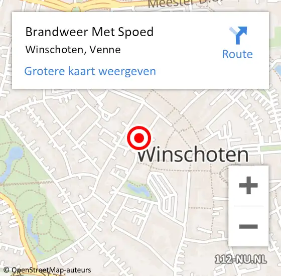 Locatie op kaart van de 112 melding: Brandweer Met Spoed Naar Winschoten, Venne op 18 april 2015 23:10