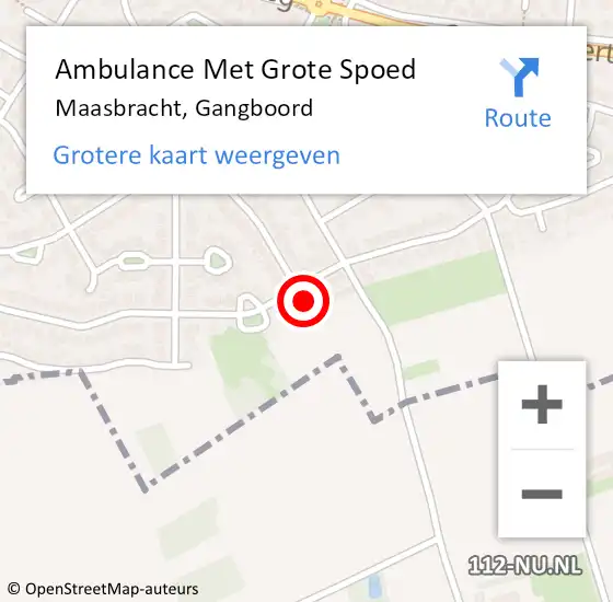 Locatie op kaart van de 112 melding: Ambulance Met Grote Spoed Naar Maasbracht, Gangboord op 19 april 2015 01:54