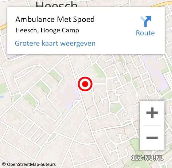 Locatie op kaart van de 112 melding: Ambulance Met Spoed Naar Heesch, Hooge Camp op 19 april 2015 04:38