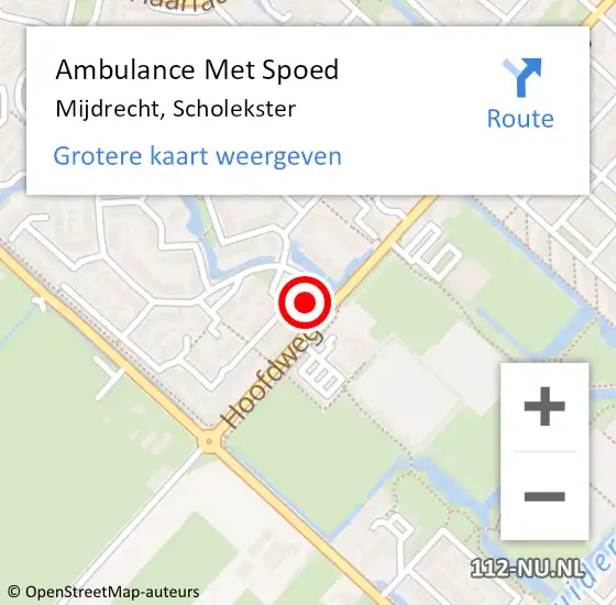 Locatie op kaart van de 112 melding: Ambulance Met Spoed Naar Mijdrecht, Scholekster op 19 april 2015 05:21