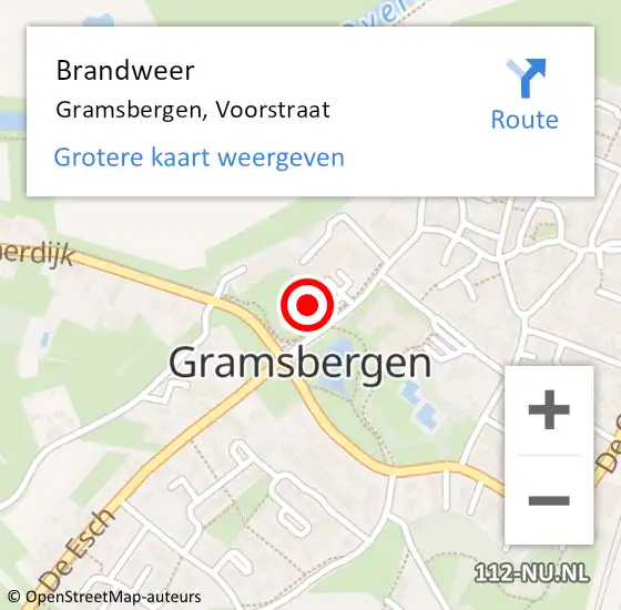 Locatie op kaart van de 112 melding: Brandweer Gramsbergen, Voorstraat op 19 april 2015 08:09