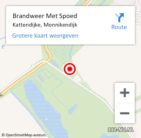 Locatie op kaart van de 112 melding: Brandweer Met Spoed Naar Kattendijke, Monnikendijk op 19 april 2015 10:50