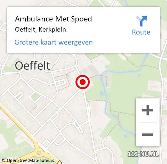 Locatie op kaart van de 112 melding: Ambulance Met Spoed Naar Oeffelt, Kerkplein op 19 april 2015 10:54