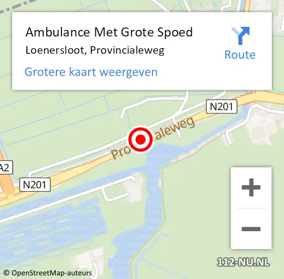 Locatie op kaart van de 112 melding: Ambulance Met Grote Spoed Naar Loenersloot, Provincialeweg op 19 april 2015 11:27