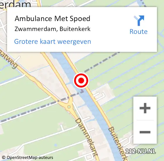 Locatie op kaart van de 112 melding: Ambulance Met Spoed Naar Zwammerdam, Buitenkerk op 19 april 2015 12:24