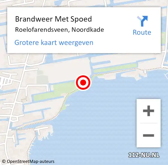 Locatie op kaart van de 112 melding: Brandweer Met Spoed Naar Roelofarendsveen, Noordkade op 19 april 2015 14:49