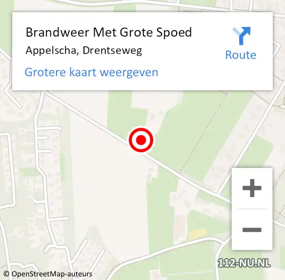 Locatie op kaart van de 112 melding: Brandweer Met Grote Spoed Naar Appelscha, Drentseweg op 19 april 2015 15:06