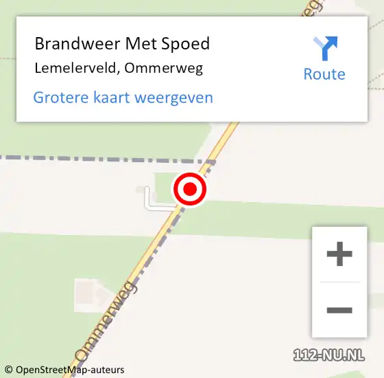 Locatie op kaart van de 112 melding: Brandweer Met Spoed Naar Lemelerveld, Ommerweg op 19 april 2015 15:07