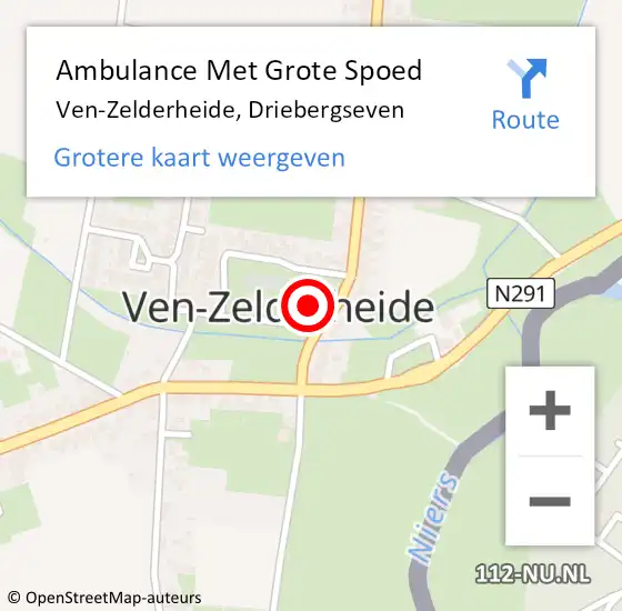 Locatie op kaart van de 112 melding: Ambulance Met Grote Spoed Naar Ven-Zelderheide, Driebergseven op 19 april 2015 15:12