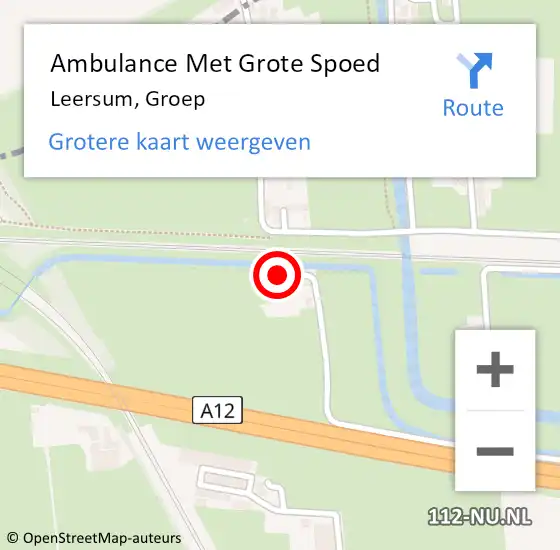 Locatie op kaart van de 112 melding: Ambulance Met Grote Spoed Naar Leersum, Groep op 19 april 2015 15:45