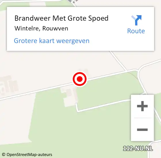 Locatie op kaart van de 112 melding: Brandweer Met Grote Spoed Naar Wintelre, Rouwven op 19 april 2015 16:28