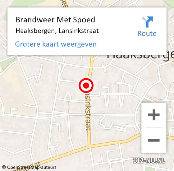 Locatie op kaart van de 112 melding: Brandweer Met Spoed Naar Haaksbergen, Lansinkstraat op 19 april 2015 16:51