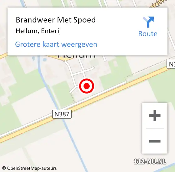 Locatie op kaart van de 112 melding: Brandweer Met Spoed Naar Hellum, Enterij op 19 april 2015 20:45