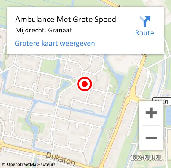 Locatie op kaart van de 112 melding: Ambulance Met Grote Spoed Naar Mijdrecht, Granaat op 5 november 2013 14:47