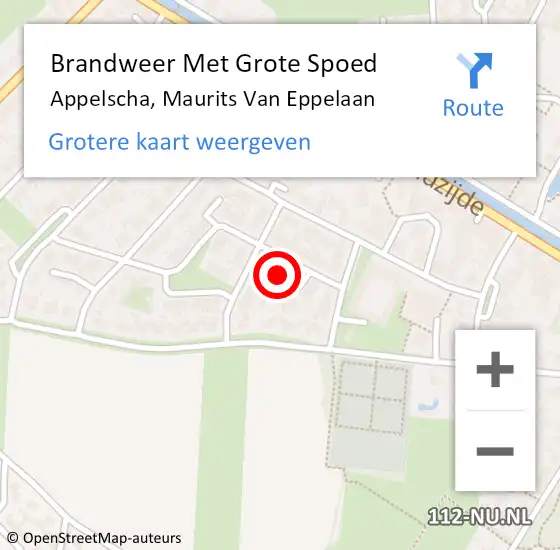 Locatie op kaart van de 112 melding: Brandweer Met Grote Spoed Naar Appelscha, Maurits Van Eppelaan op 5 november 2013 14:48