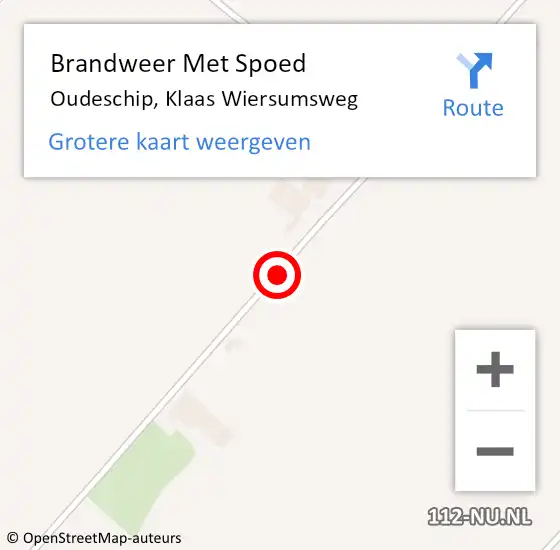 Locatie op kaart van de 112 melding: Brandweer Met Spoed Naar Oudeschip, Klaas Wiersumsweg op 5 november 2013 14:52