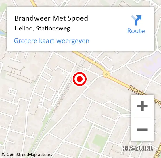 Locatie op kaart van de 112 melding: Brandweer Met Spoed Naar Heiloo, Stationsweg op 20 april 2015 00:57