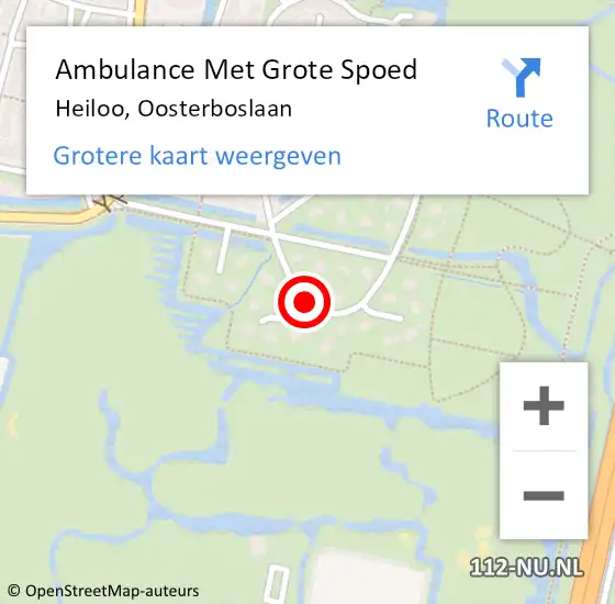 Locatie op kaart van de 112 melding: Ambulance Met Grote Spoed Naar Heiloo, Oosterboslaan op 20 april 2015 04:53