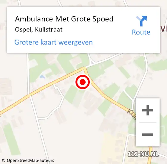 Locatie op kaart van de 112 melding: Ambulance Met Grote Spoed Naar Ospel, Kuilstraat op 20 april 2015 07:16