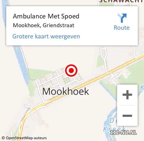 Locatie op kaart van de 112 melding: Ambulance Met Spoed Naar Mookhoek, Griendstraat op 20 april 2015 07:21