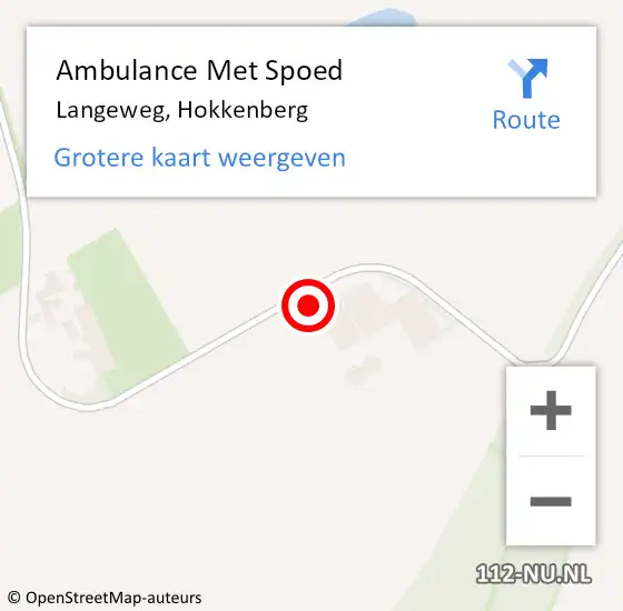 Locatie op kaart van de 112 melding: Ambulance Met Spoed Naar Langeweg, Hokkenberg op 20 april 2015 08:29