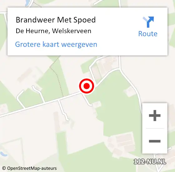 Locatie op kaart van de 112 melding: Brandweer Met Spoed Naar De Heurne, Welskerveen op 20 april 2015 10:12
