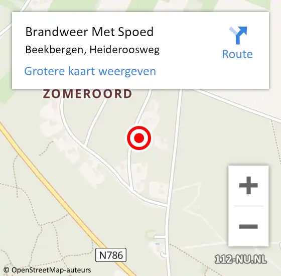 Locatie op kaart van de 112 melding: Brandweer Met Spoed Naar Beekbergen, Heideroosweg op 20 april 2015 10:20