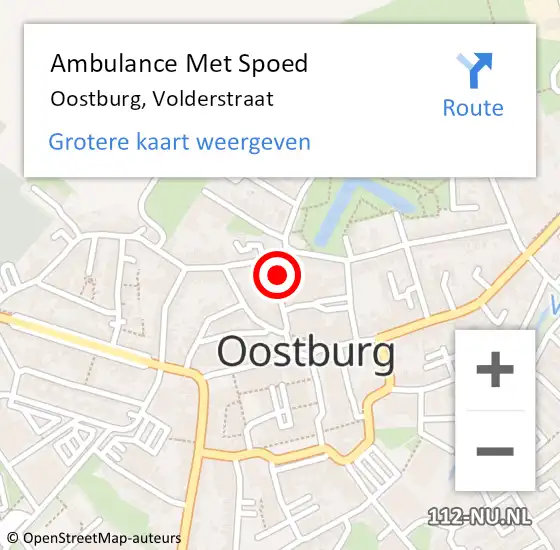 Locatie op kaart van de 112 melding: Ambulance Met Spoed Naar Oostburg, Volderstraat op 20 april 2015 12:16