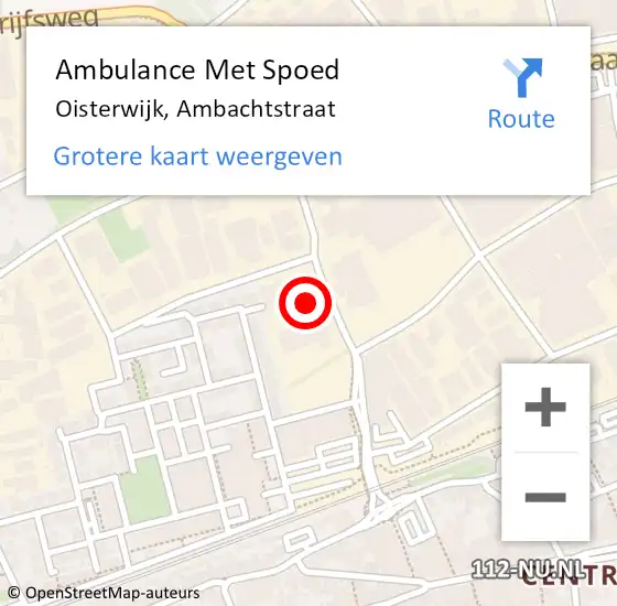 Locatie op kaart van de 112 melding: Ambulance Met Spoed Naar Oisterwijk, Ambachtstraat op 20 april 2015 12:22