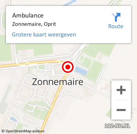 Locatie op kaart van de 112 melding: Ambulance Zonnemaire, Oprit op 20 april 2015 12:46