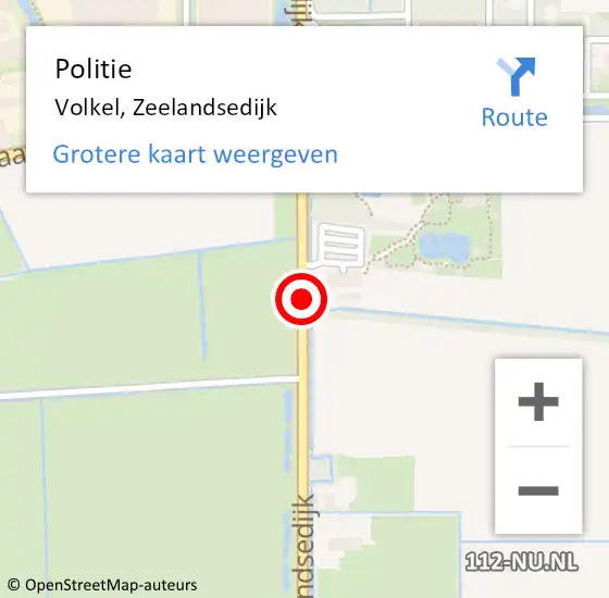 Locatie op kaart van de 112 melding: Politie Volkel, Zeelandsedijk op 20 april 2015 13:20