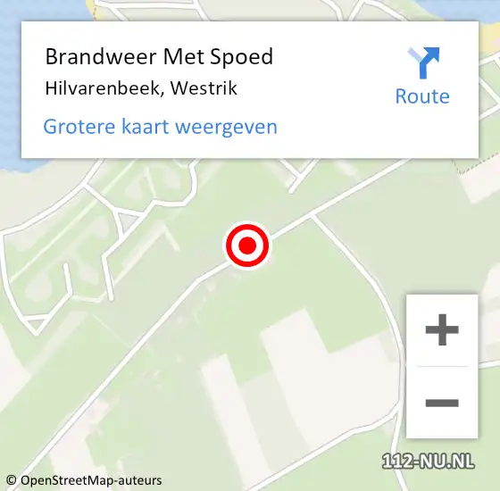 Locatie op kaart van de 112 melding: Brandweer Met Spoed Naar Hilvarenbeek, Westrik op 20 april 2015 14:26
