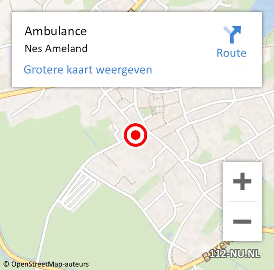 Locatie op kaart van de 112 melding: Ambulance Nes Ameland op 20 april 2015 14:27