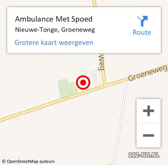 Locatie op kaart van de 112 melding: Ambulance Met Spoed Naar Nieuwe-Tonge, Groeneweg op 5 november 2013 16:02