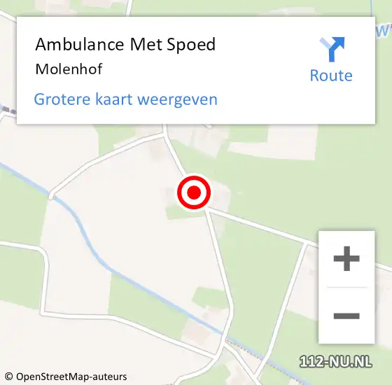 Locatie op kaart van de 112 melding: Ambulance Met Spoed Naar Molenhof op 20 april 2015 17:43