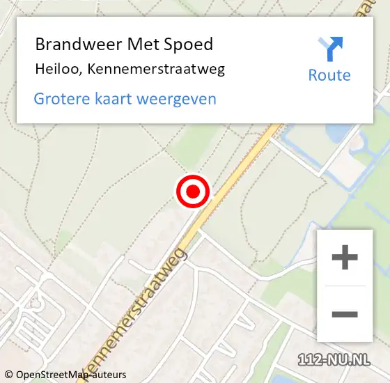 Locatie op kaart van de 112 melding: Brandweer Met Spoed Naar Heiloo, Kennemerstraatweg op 20 april 2015 17:44