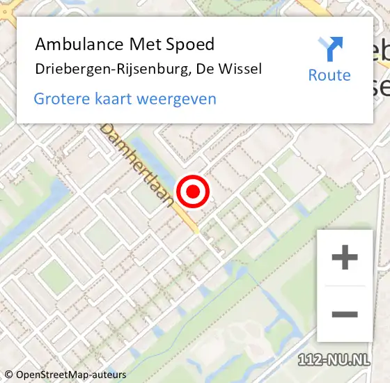 Locatie op kaart van de 112 melding: Ambulance Met Spoed Naar Driebergen-Rijsenburg, De Wissel op 20 april 2015 22:06