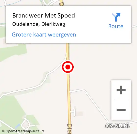 Locatie op kaart van de 112 melding: Brandweer Met Spoed Naar Oudelande, Dierikweg op 21 april 2015 12:25