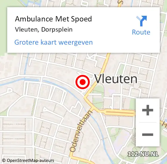 Locatie op kaart van de 112 melding: Ambulance Met Spoed Naar Vleuten, Dorpsplein op 21 april 2015 12:40